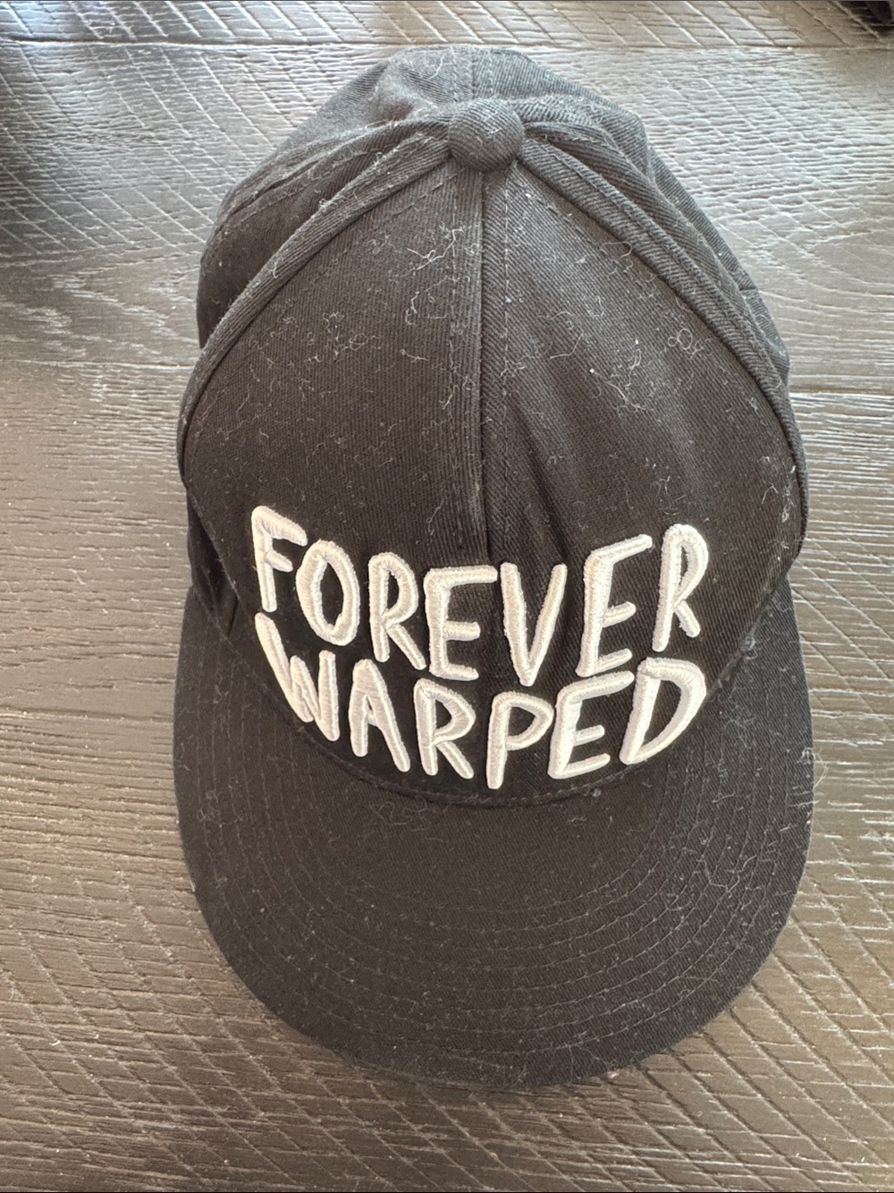 Vans Black Cap with White "FOREVER WARPED" Embroidery